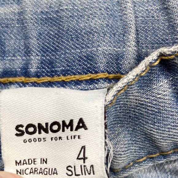 Girls 4 Slim Wide Leg Jeans Ripped Knees Distressed - Picture 8 of 9